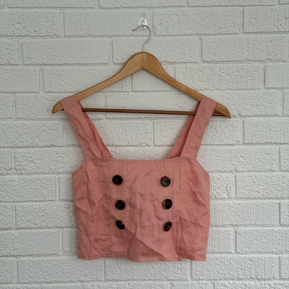 cutest tie up linen top!